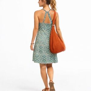Prana Quinn Medallion Print Strappy Shelf Bra A-Line Sundress Size S💚